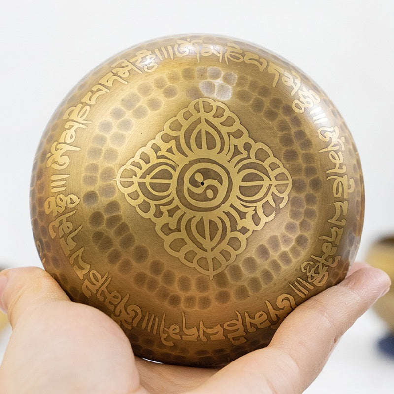 Nepalese Handmade Dragon-Scale Buddha-Awakened Eye Singing Bowl