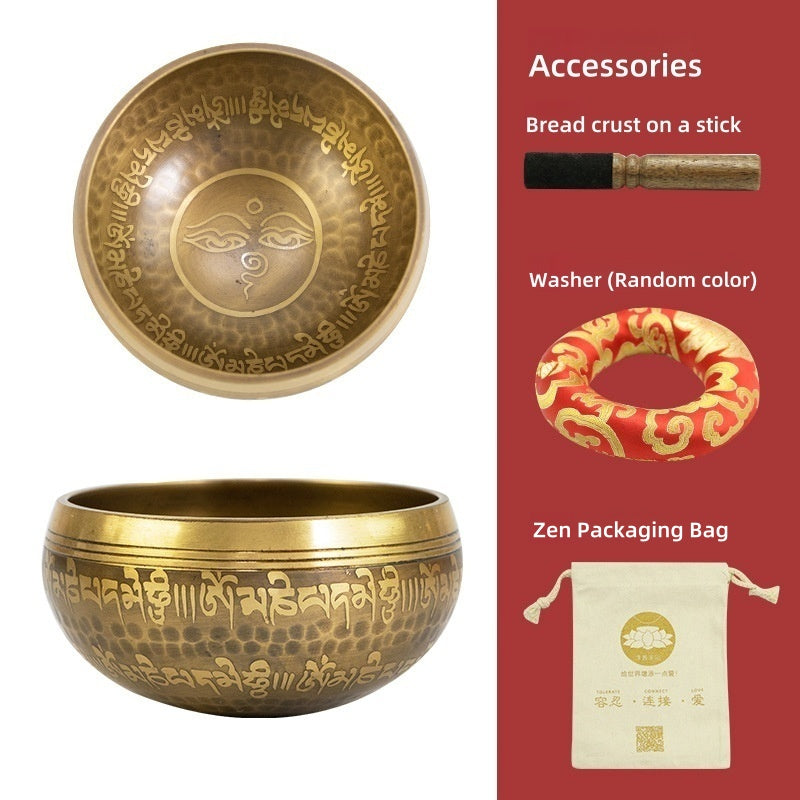 Nepalese Handmade Dragon-Scale Buddha-Awakened Eye Singing Bowl