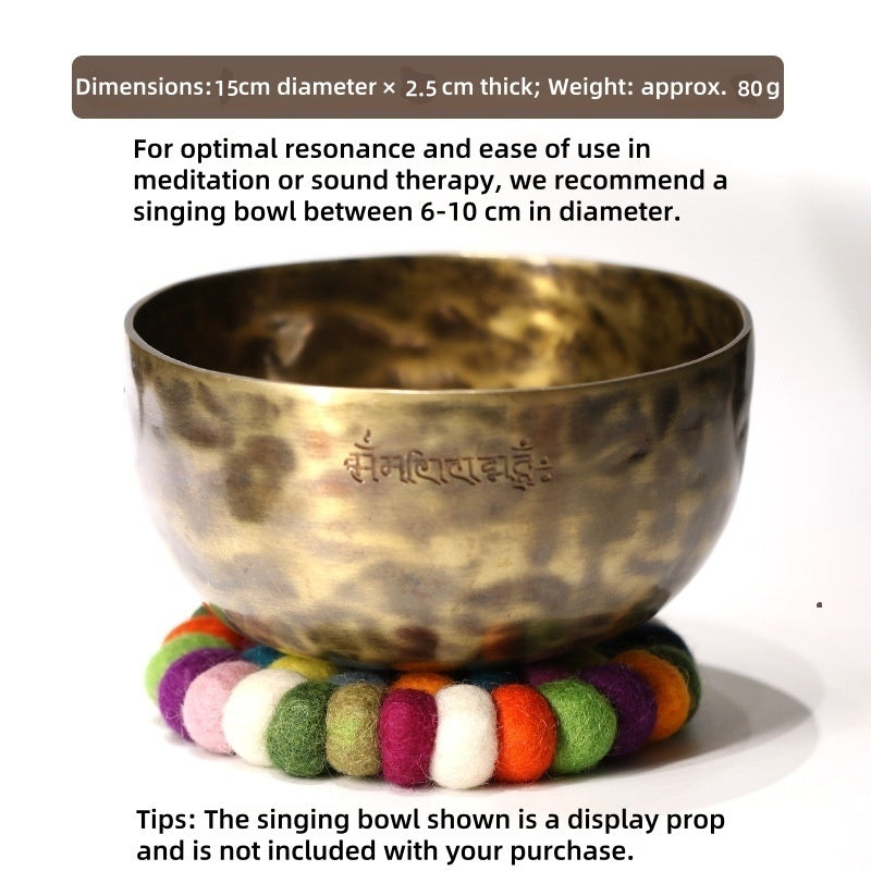 Nepalese Handmade Colored Felt Singing Bowl Mat and Coaster