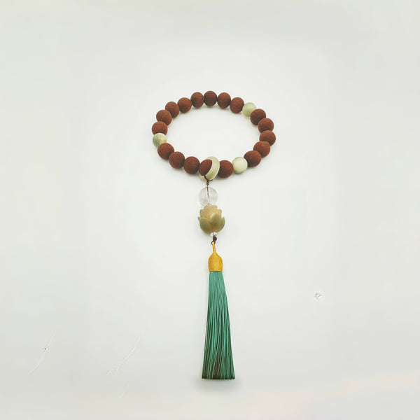Qingyue Agarwood Bead Car Hanging with Bodhi Root