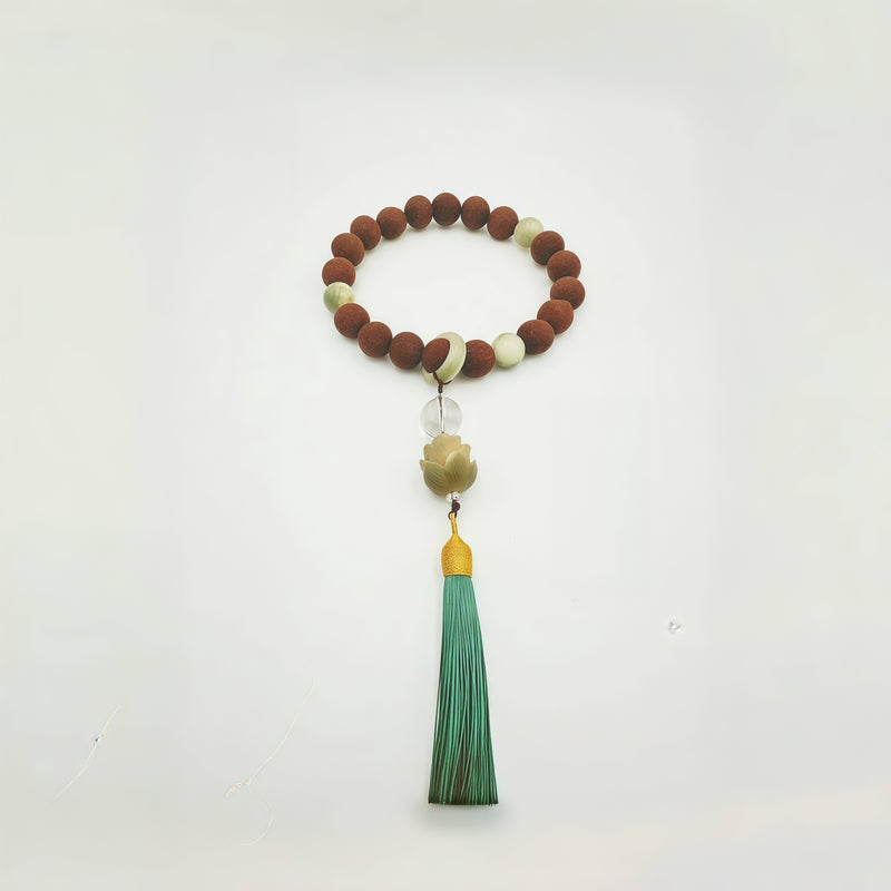 Qingyue Agarwood Bead Car Hanging with Bodhi Root
